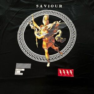 Black Short Sleeve Tee with Ornate Graphic Design